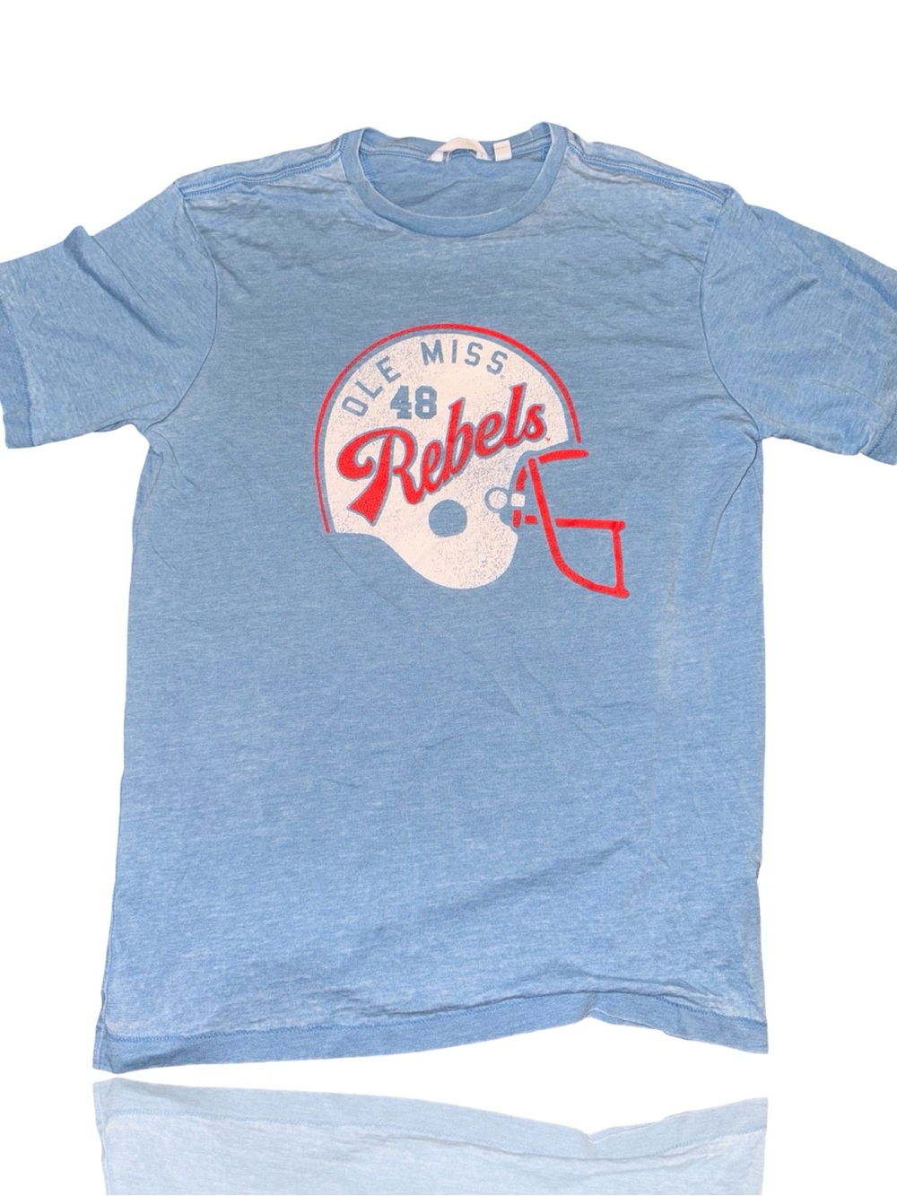 Alternative Apparel Ole Miss Rebels Football Helmet Graphic T-Shirt Blue